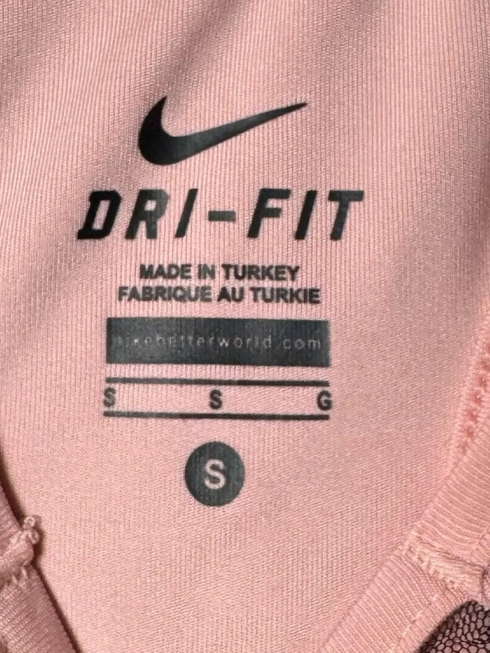 Nike Pink & Black Dri-FIT Mesh Front Women’s Sports Bra, Small.NWOT